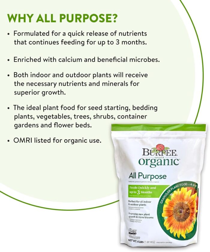 Burpee Natural Purpose Granular 4-Lb Organic Food - Image 3